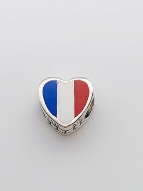 pandora France Flag I Love France Heart Charm